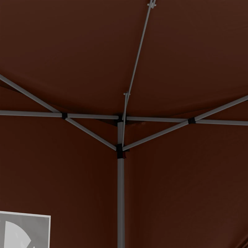 Outsunny 3 x 3 m Pop Up Gazebo, Wedding Party Canopy Tent Marquee with Carry Bag and Windows, Coffee(m-8)