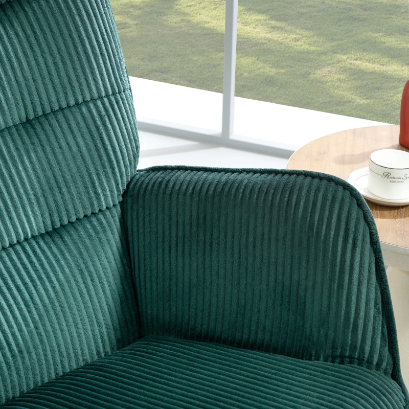 HOMCOM Rocking Chair, Beechwood Rockers, Thick Padding, Dark Green, up to 120 kg(m-9)
