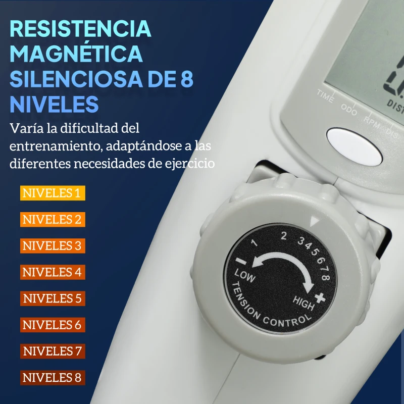 SPORTNOW Mini Bicicleta Estática con Resistencia Magnética Pantalla LCD y Pedales Antideslizantes para Ejercitar Brazos y Piernas