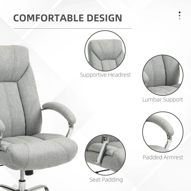 Vinsetto Ergonomic Office Chair, High Backrest, Breathable Cover, Adjustable Height, Gray