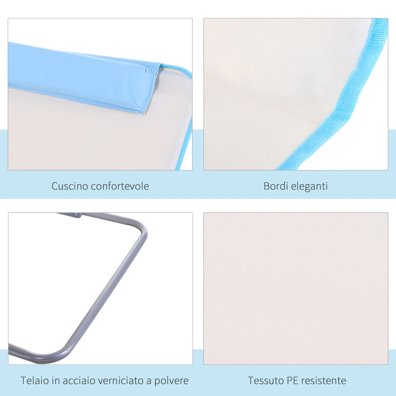 Outsunny Set 2 Lettini Prendisole Pieghevoli con Schienale Regolabile e Borsa, 48x134x36-45 cm, Beige