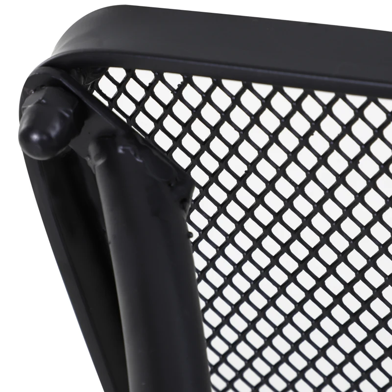 Outsunny Square Garden Metal Bistro Table Outdoor Patio Coffee Side Desk - Black 45L X 45W X 50H CM