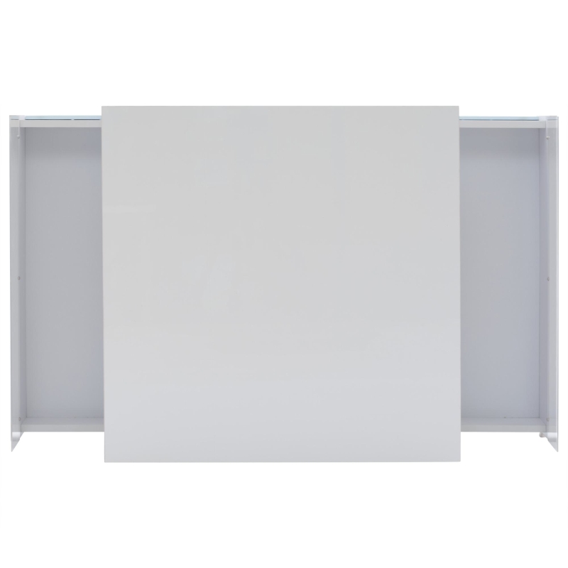 Modern LED Coffee Table with Storage and Bluetooth Control, Square Design with 2 Sliding Drawers, 70L x 70W x 41H cm, White