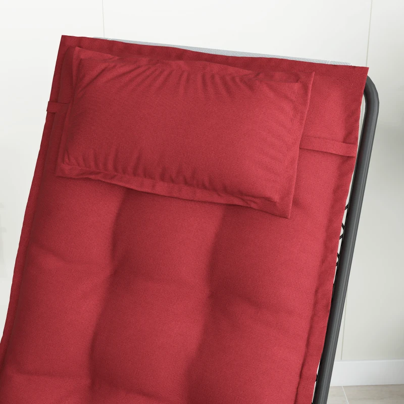 Outsunny 2er Set Auflage für Sonnenliege Wasserabweisend Liegenauflage für Gartenliege Polsterauflage 50x116x5 cm, Weinrot