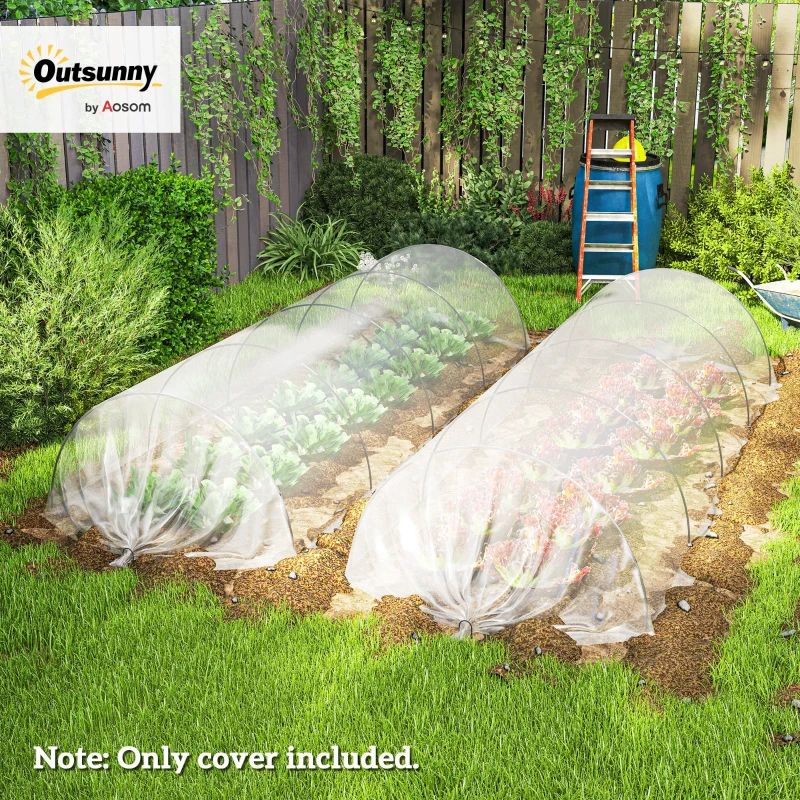 Outsunny Plastic Greenhouse Cover, Plant Cover, UV Resistant, Waterproof, 8 x 10 m