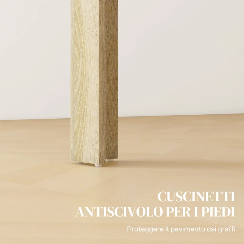 HOMCOM Tavolo da Pranzo Moderno per 6 Persone max, in Truciolato, 140x89.5x75 cm, Nero e color Rovere