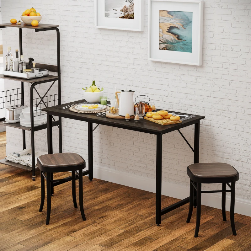 HOMCOM Escritorio para Hogar Oficina Mesa de Comedor Mesa de Ordenador Mesa de Estudio con Pies Ajustables Mobiliario Simple de Oficina 120x60x73cm Carga 70kg