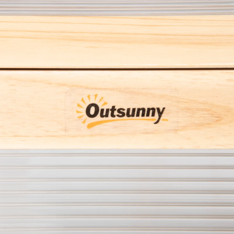 Outsunny Raised Garden Bed with Greenhouse Top, Garden Wooden Cold Frame Greenhouse Flower Planter Protection with 2 Independent Roofs, 122x 61 x 82cm, Natural