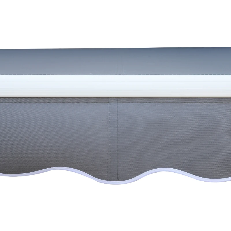 Outsunny 3 x 2.5m Manual Awning Canopy Sun Shade Shelter Retractable for Garden Grey