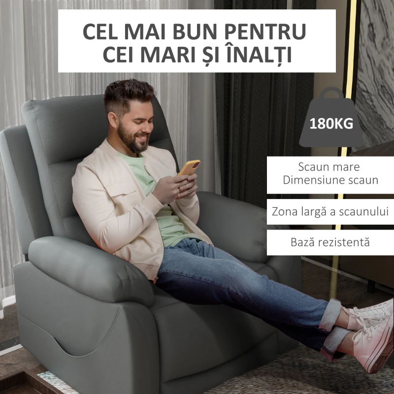 HOMCOM Fotoliu Electric cu Masaj – Pentru Persoane Varstnice