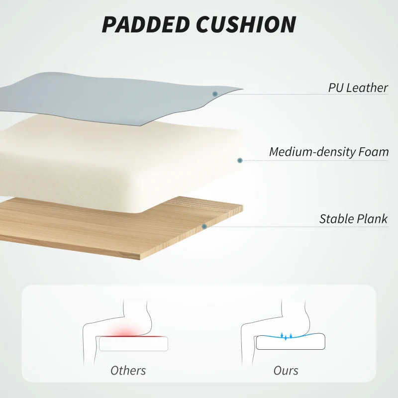 Vinsetto Office Chair, Swivel Chair with Rocking Function, Height Adjustable, Faux Leather, up to 120 kg, Light Gray