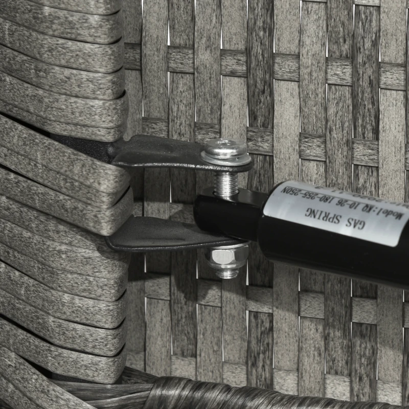 Outsunny Six-piece Outdoor Rattan Dining Set, Outdoor Sofa Set with Reclining Armchairs and Mental Frame, Grey