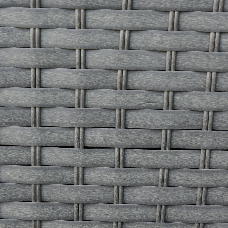 Outsunny 5 PCs PE Rattan Wicker Corner Sofa Set Bonzer Outdoor Conservatory Furniture Lawn Patio Tea Table Footstool w/ Cushion - Grey