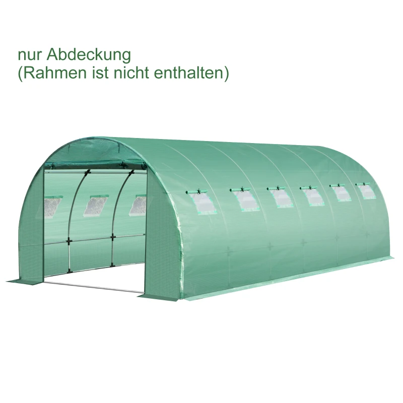 Outsunny Gewächshausfolie 6x3x2m, wasserdicht Gartenfolie mit UV Schutz, Folie aus PE, Abdeckplane für Gartenarbeit Treibhaus Folientunnel, Tunnelfolie für Außenbereich, Pflanzen, Grün