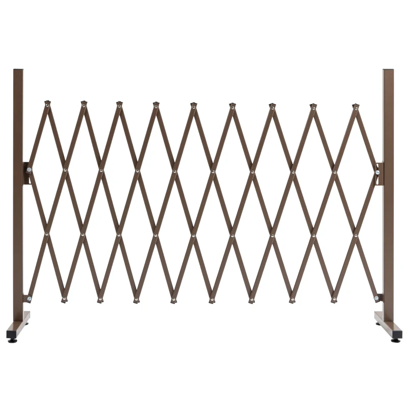 Outsunny Barrière Extensible rétractable barrière de sécurité 250L x 31l x 104H cm alu métal Chocolat