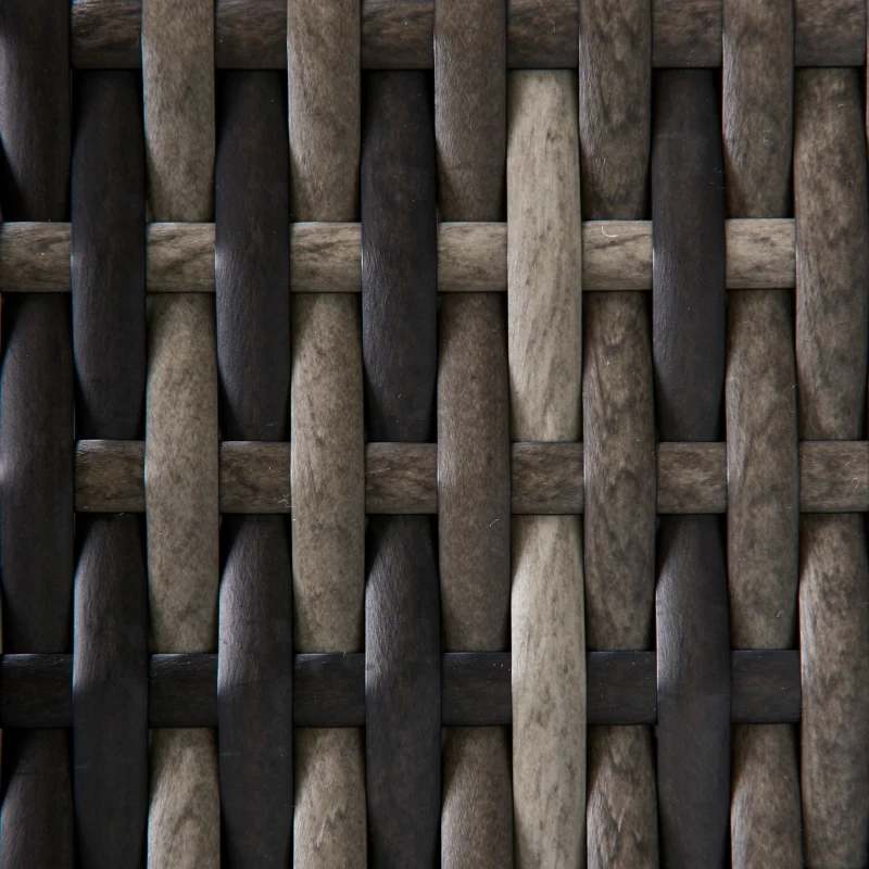 Outsunny Outdoor PE Rattan Corner Sofa, Garden Wicker Furniture Single Sofa Chair w/ Cushions, Deep Grey