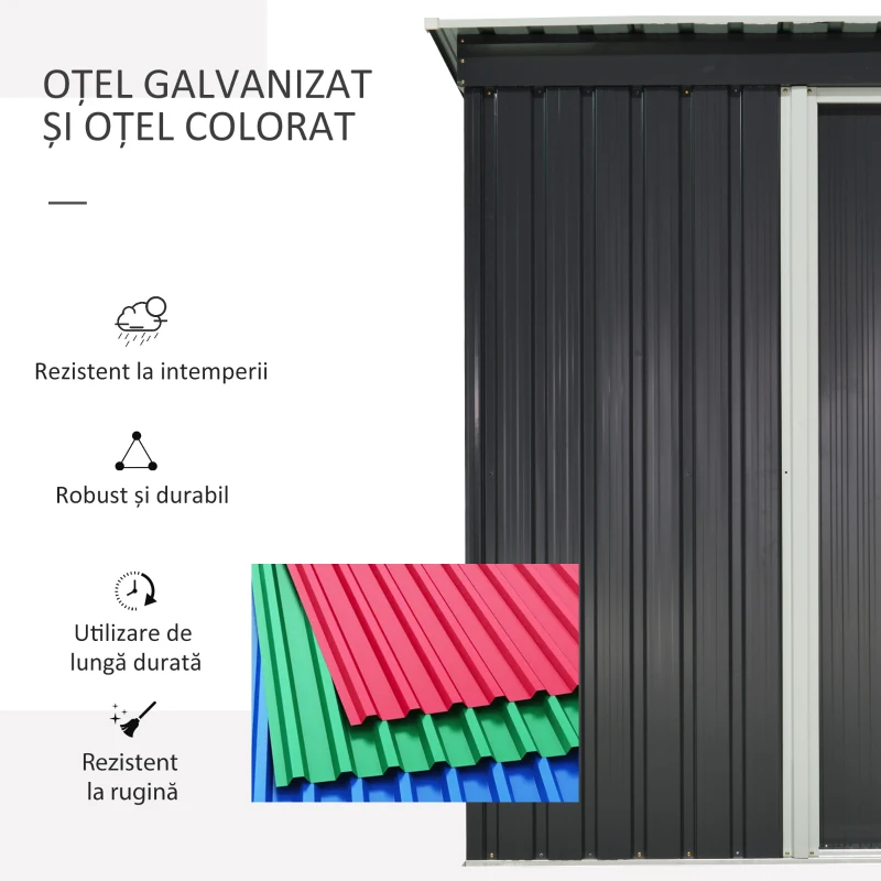 Outsunny magazie de scule cu usa glisanta, 163x89x182 cm(m-4)
