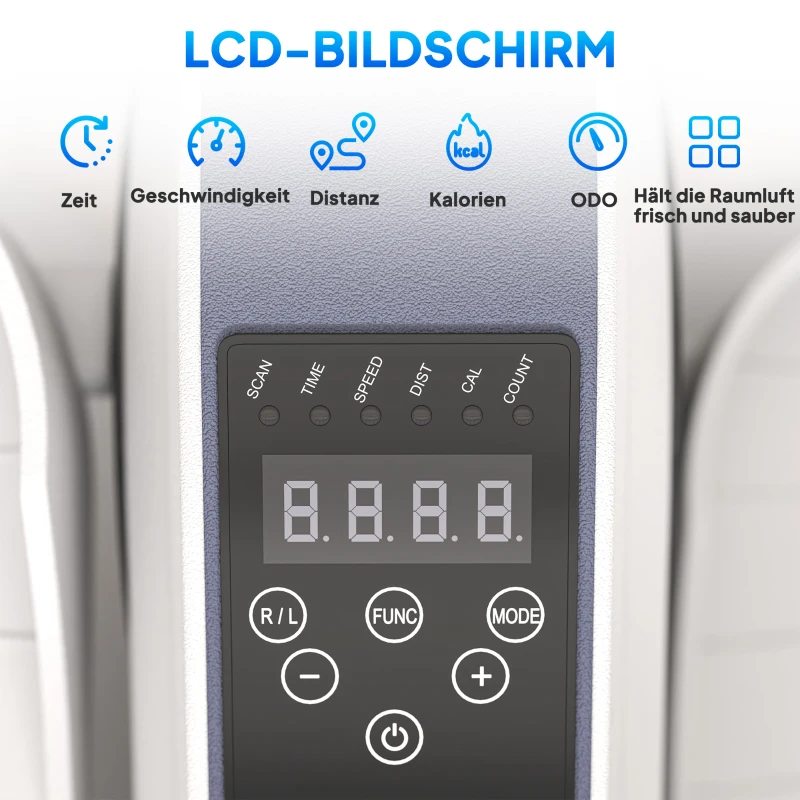 SPORTNOW Zitpedaaltrainer, Mini-Ellipsentrainer met LCD-Monitor, Afstandsbediening, 10 Instelbare Snelheidsniveaus, Wit