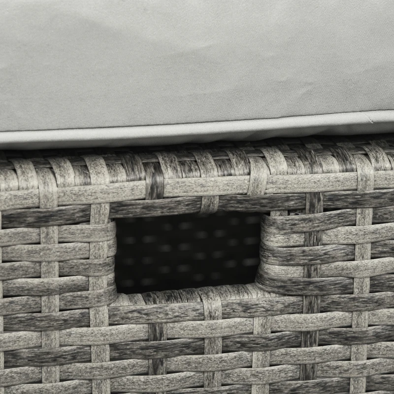 Outsunny Six-piece Outdoor Rattan Dining Set, Outdoor Sofa Set with Reclining Armchairs and Mental Frame, Grey