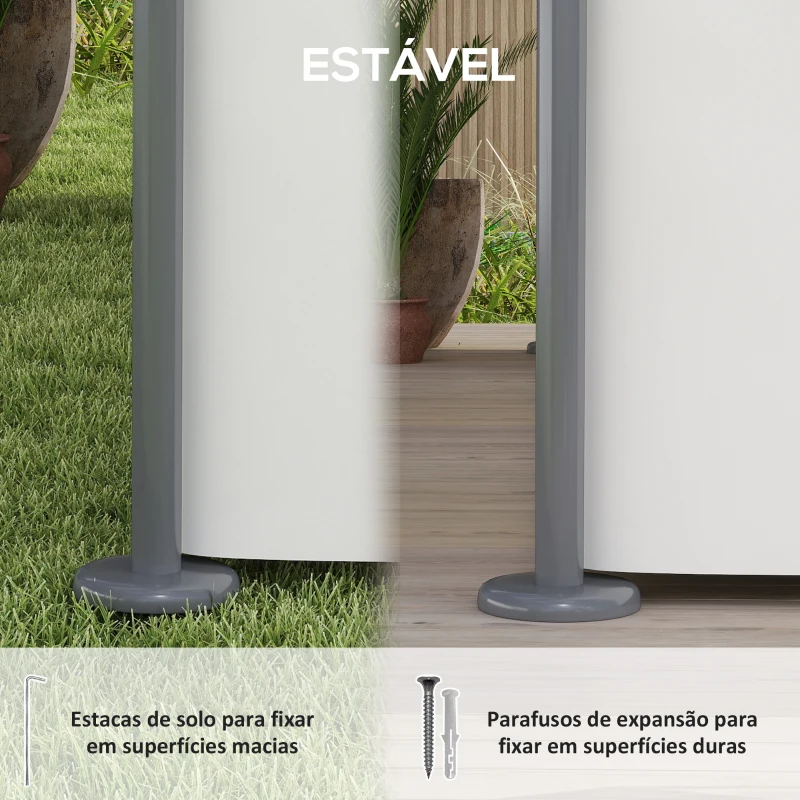 Outsunny Pérgola de Jardim 397x297x265 cm Pérgola de Exterior com Teto Duplo Paredes Laterais Resistente a Água Creme