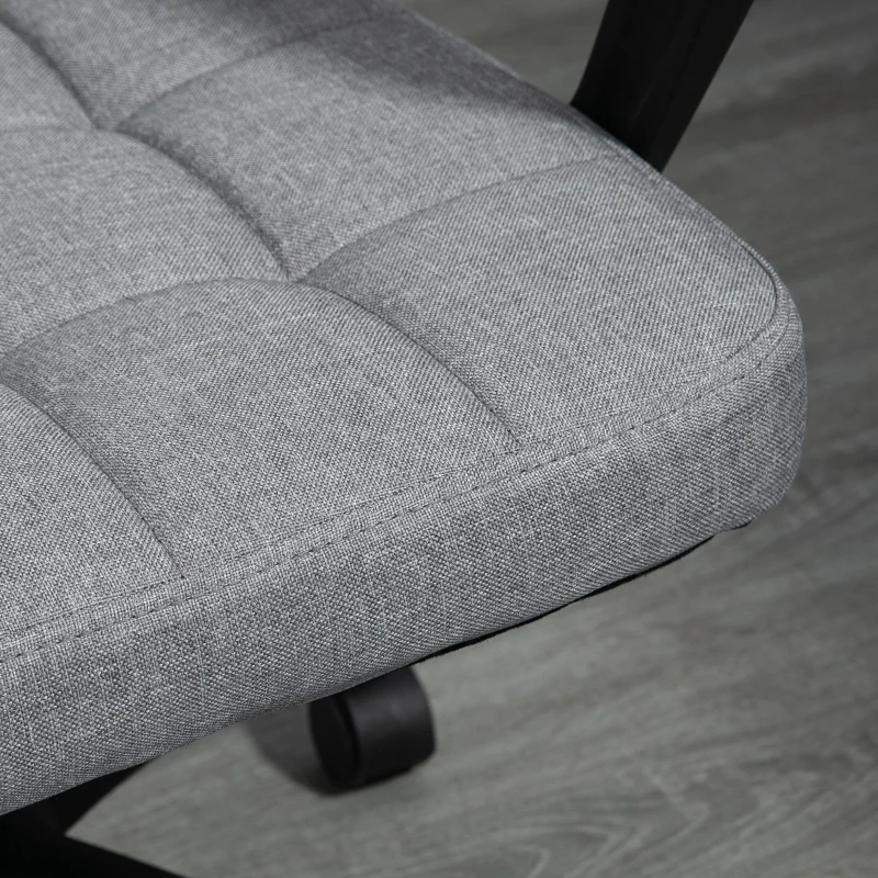 Vinsetto Fauteuil de bureau chaise de bureau tissu effer lin hauteur réglable 43-52,5 cm pivotante 360° gris noir