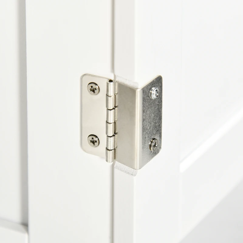 kleankin Móvel para Lavatório Pousar Armário para Casa de Banho de Madeira com 2 Portas e Prateleira Interior Ajustável 60x30x60cm Branco