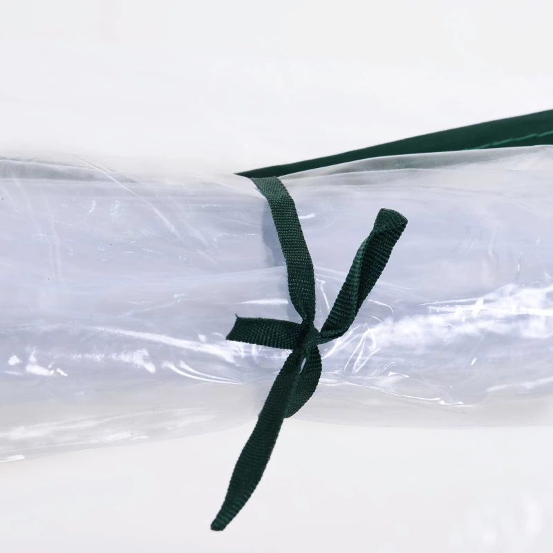 Outsunny Serre de Jardin Tunnel mini serre tunnel serre à tomates 2,5L x 1l x 0,8H m Grande Porte zippée bâche PVC Transparent métal époxy Vert
