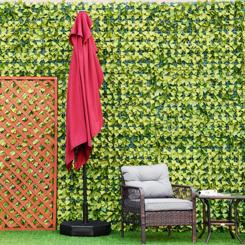 Outsunny Octagonal Garden Parasol Base Holder Outdoor Market Umbrella Stand Weights, Up to 28kg Water Filled or 40kg Sand Filled, Black