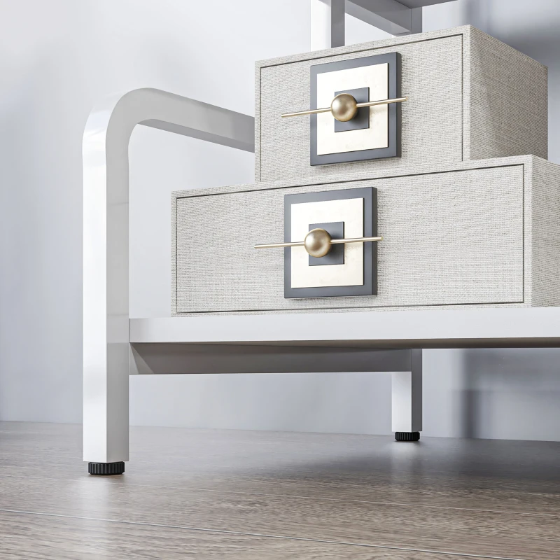 HOMCOM Étagère de rangement à 3 niveaux étagère en métal design industriel structure en acier 55 x 40 x 77 cm blanc