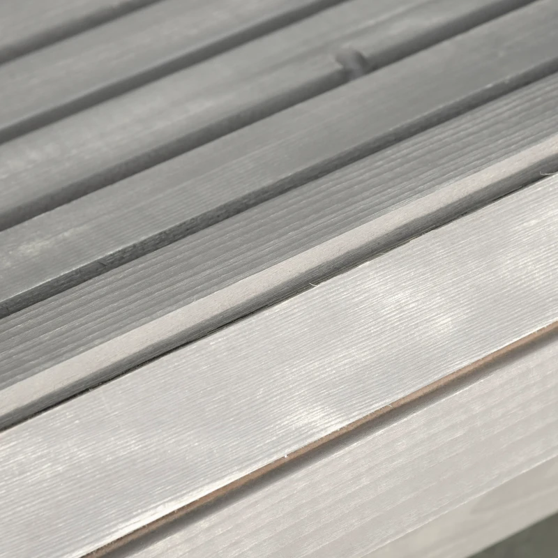 Outsunny Cadeira Adirondack de Madeira Cadeira Adirondack de Jardim com Assento Extra Largo 78x89x88 cm Cinza