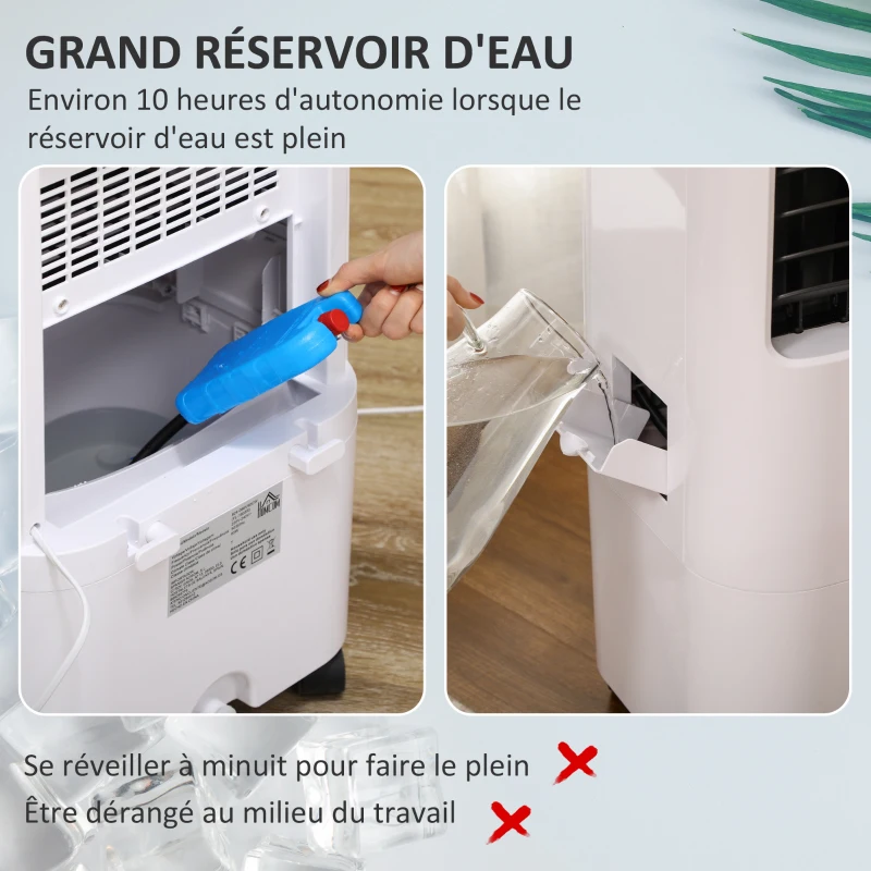 HOMCOM Refroidisseur d'air portable mobile par évaporation 3 en 1 oscillation, 3 vitesses, télécommande, minuterie 8H, blanc