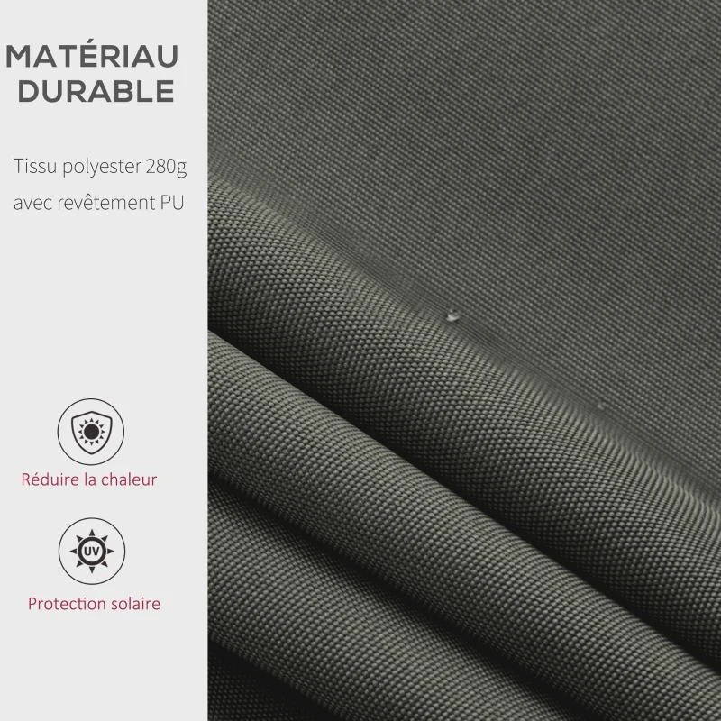 Outsunny Store banne Manuel rétractable Angle Réglable Aluminium Polyester imperméabilisé 3,5L x 2,5l m gris