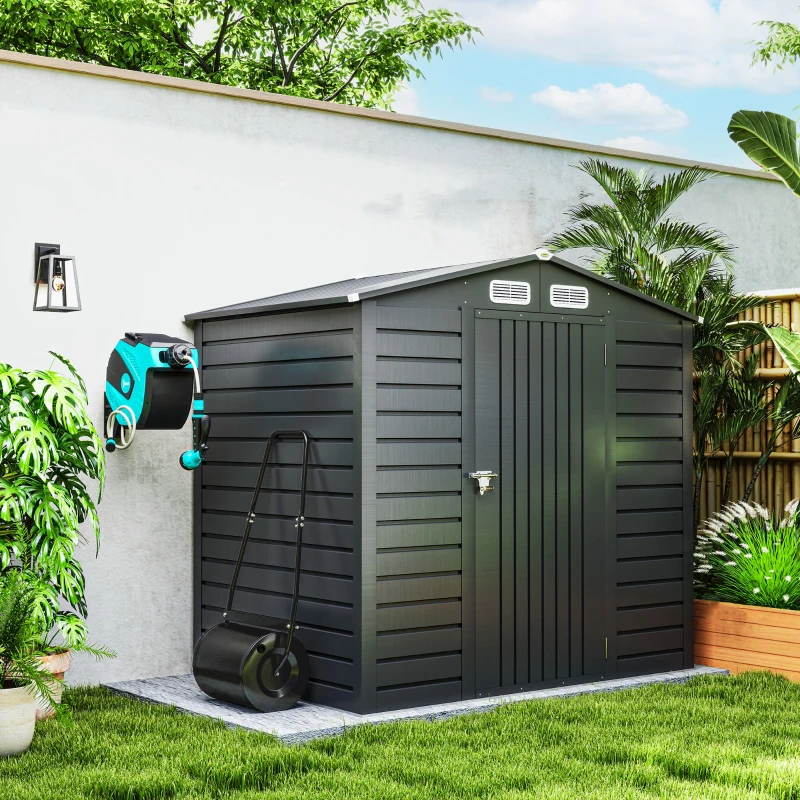 Outsunny Rouleau à Gazon Jardin en Acier avec poignée dim. 47L x 32l x 105H cm lestage Max. 30 L Noir