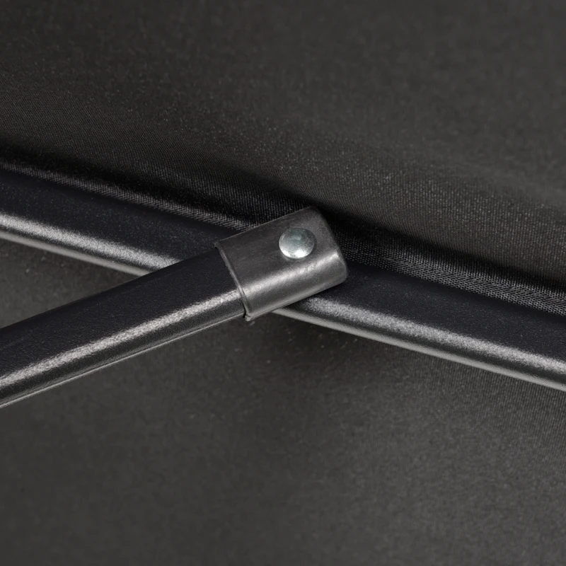 Outsunny 2m Garden Parasol Umbrella, Outdoor Sun Shade with 6 Sturdy Ribs for Balcony, Bench, Garden, Black