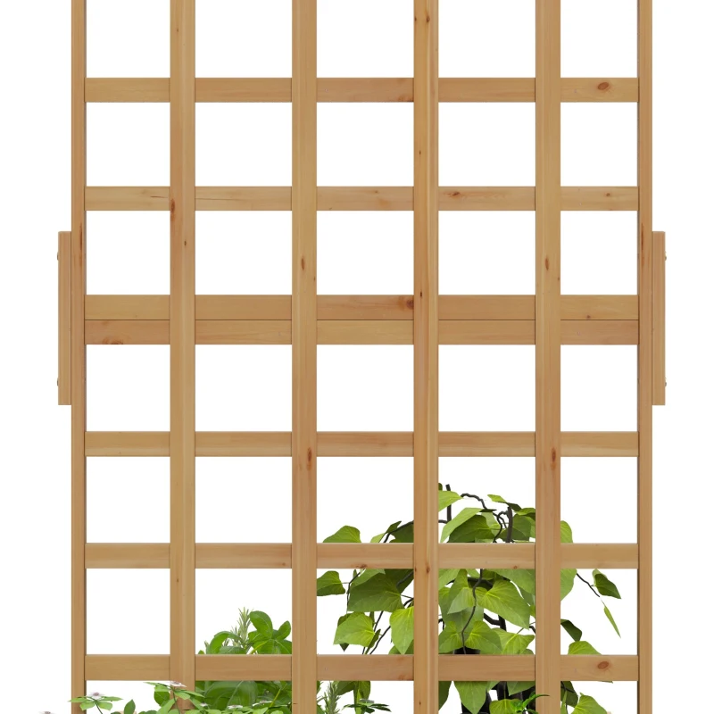 Outsunny Jardinière avec treillis, bac à fleurs en bois pour plantes grimpantes, légumes, 100 x 60 x 150 cm, naturel
