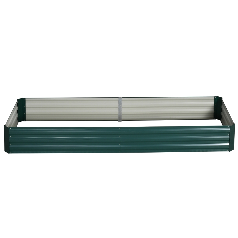 Outsunny Jardinière extérieur Carré Potager de Jardin dim. 241L x 90l x 30H cm tôle d'acier ondulée Vert foncé