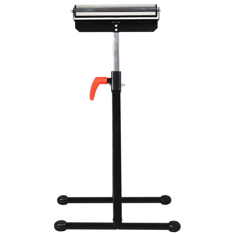 HOMCOM Cavalete Telescópico com Rolo Dobrável e Altura Ajustável entre 68-110cm com Manivela de Bloqueio Carga Máx. 60/90kg Preto e Prata