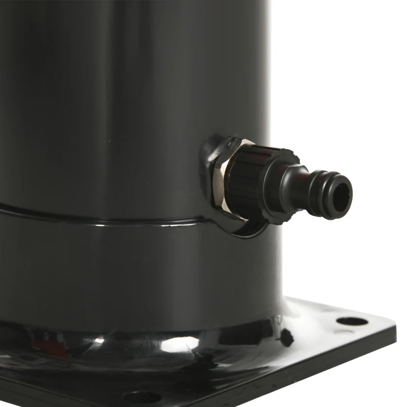 Outsunny Doccia Solare da 20L con Rubinetto Inferiore e Temperatura Regolabile, in Lega di Zinco, 15.5x15.5x222 cm, Nero