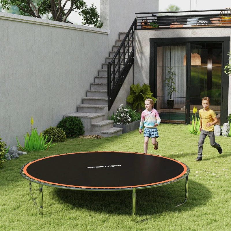 SPORTNOW Trampoline Replacement Mat with Spring Pull Tool, 54 V-Hooks, for 10ft Trampoline using 14cm Springs, Orange
