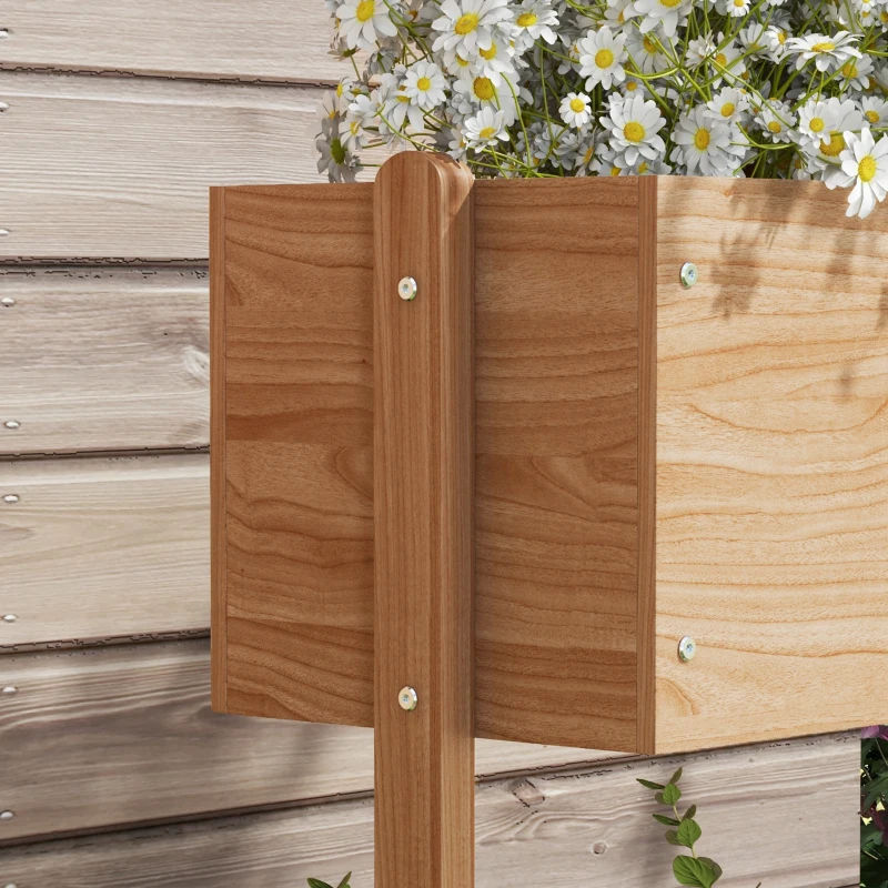 Outsunny Jardinière sur pieds surélevée 3 niveaux avec inserts d'irrigation et feutre drainage en bois pour extérieur