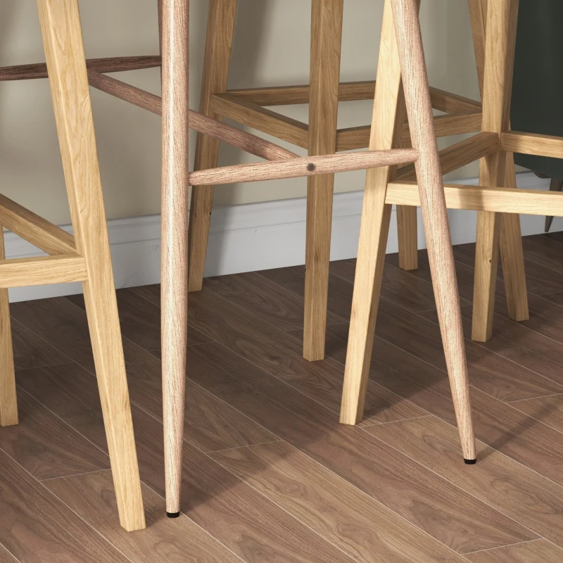 HOMCOM Table de bar rectangulaire 4 personne pieds en acier effet bois assemblage facile 120 x 60 x 98 cm blanc