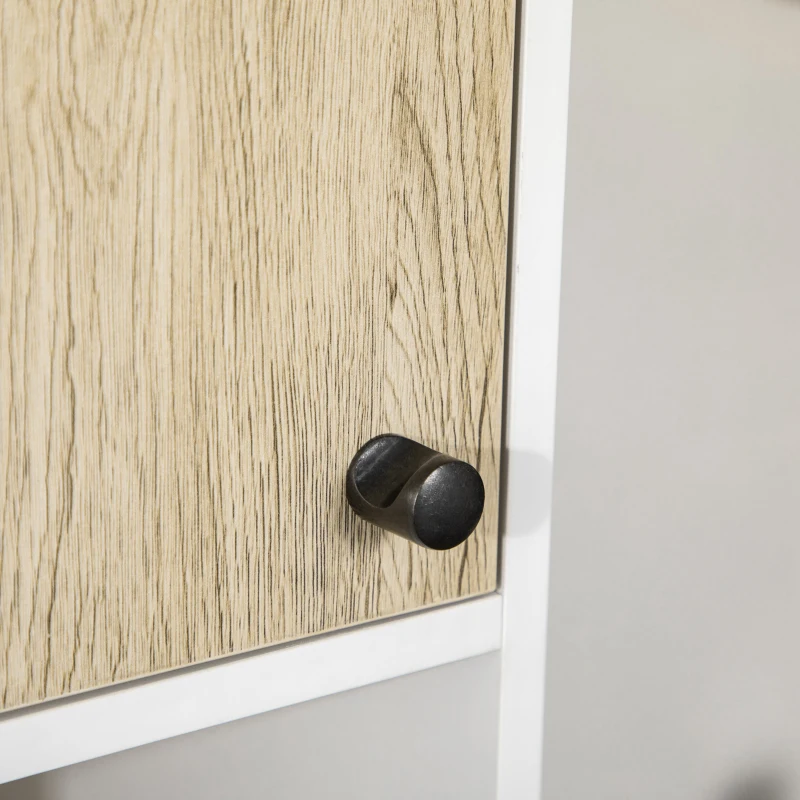 kleankin Meuble colonne de salle de bain armoire toilette haute pied épingle 2 placards avec étagère 30 x 31,5 x 169 cm