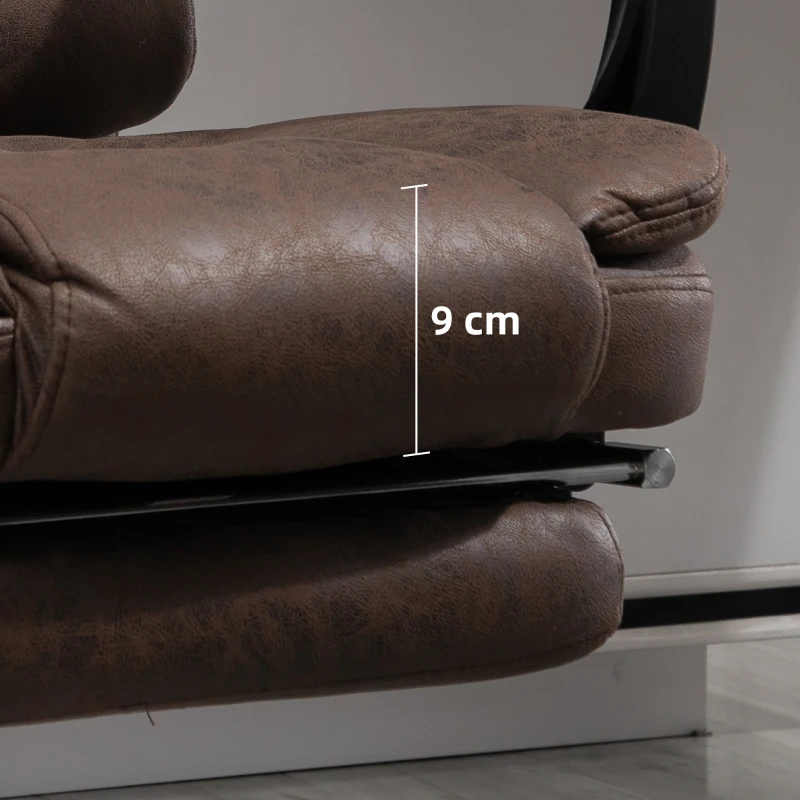 Vinsetto Fauteuil de bureau direction massant chauffant hauteur réglable dossier inclinable toile de microfibre marron(m-9)
