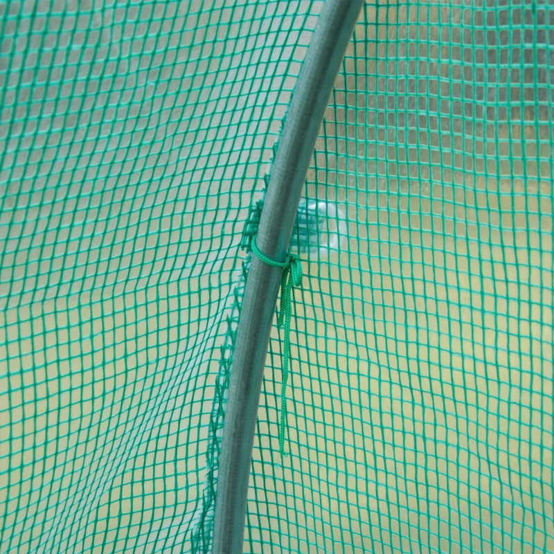 Outsunny Bâche de Rechange Serre Tunnel 6 m², bâche 3 x 2 x 2 m PE Anti-UV imperméable 6 fenêtres + Porte Enroulable zippée Vert