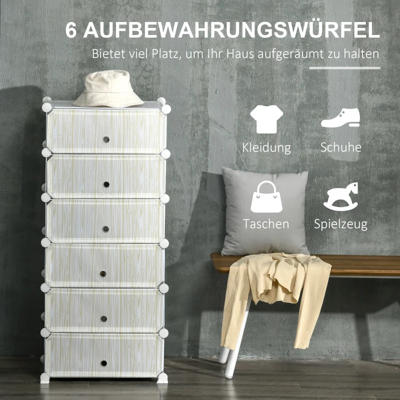 HOMCOM Modulares Regalsystem für 12 Paar Schuhe, 49 cm x 36,5 cm x 108 cm, Weiß