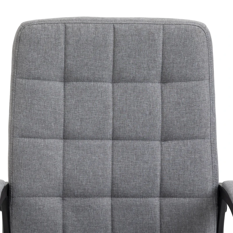Vinsetto Fauteuil de bureau chaise de bureau tissu effer lin hauteur réglable 43-52,5 cm pivotante 360° gris noir