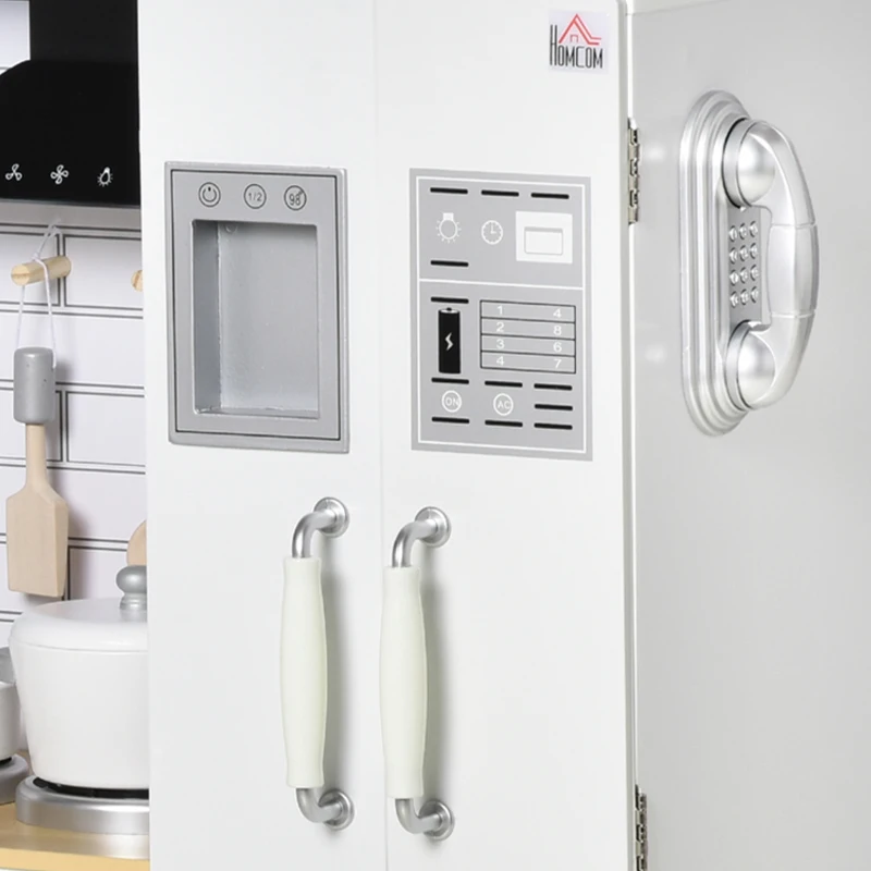 Homcom Bucatarie Jucarie din Lemn – 14 Accesorii, 3-6 Ani