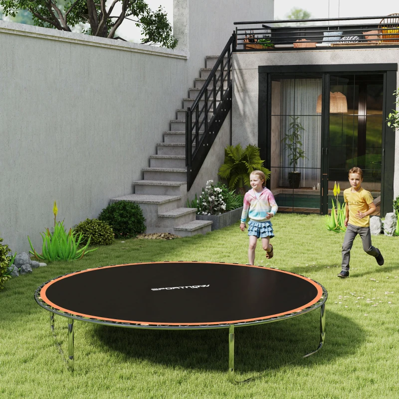 SPORTNOW Trampoline Replacement Mat with Spring Pull Tool, 42 V-Hooks, for 8ft Trampoline using 14cm Springs, Orange