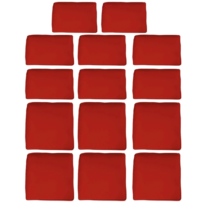 Outsunny Set of 14 Outdoor Cushion Covers - Red