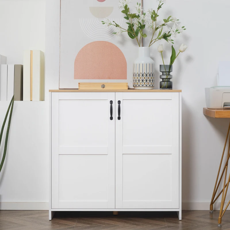 HOMCOM Meuble de rangement buffet cuisine avec 2 portes et 2 étagères réglables 90 x 39,5 x 88 cm